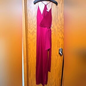 NWT Halston Heritage Satin Wrap Gown Size 10